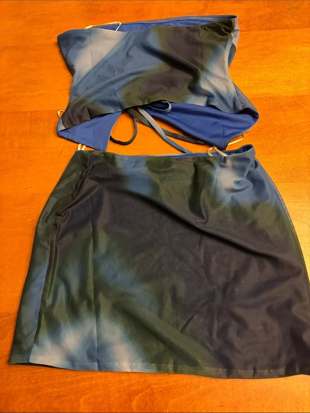 Princess Polly Blue and Green Skirt Set